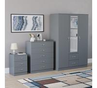(Grey) Vida Designs Riano 3 Piece Bedroom Set 19