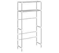 (Grey) vidaXL 2-Tier Storage Rack over Washing Machine Laundry Storage Shelf Iron