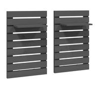 (grey) vidaXL 2x Solid Wood Pine Wall-mounted Bedside Shelves Storage Multi Colours