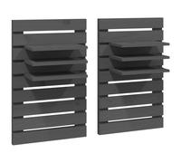 (grey) vidaXL 2x Solid Wood Pine Wall-mounted Bedside Shelves Storage Multi Colours