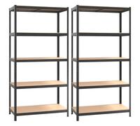 (grey) vidaXL 5-Layer Heavy-duty Shelves Storage Racks Steel and Engineered Wood