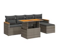 Garden Sofa Set with Cushions Poly Rattan Balcony Set vidaXL