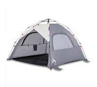 vidaXL Beach Tent 3-Person Grey Quick Release Waterproof UK