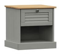 (grey) vidaXL Bedside Cabinet Wooden Bedside Table Nightstand VIGO Solid Wood Pine