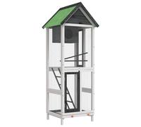 (grey) vidaXL Bird House Wooden Bird Aviary Cage Finch Martin House Solid Wood Pine