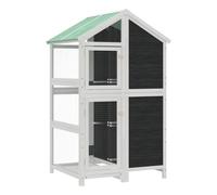 (grey) vidaXL Bird House Wooden Bird Aviary Cage Finch Martin House Solid Wood Pine
