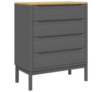 (grey) vidaXL Chest of Drawers Storage Drawer Cabinet Sideboard Grey Solid Wood Pine