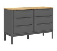 (grey) vidaXL Chest of Drawers Storage Drawers Cabinet Sideboard Solid Wood Pine