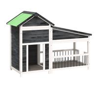 vidaXL Dog Kennel Grey 143x60.5x109 cm Solid Wood Pine, Grey