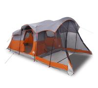 (grey) vidaXL Family Tent Tunnel 8-Person Dome Tent Patio Camping Tent Waterproof