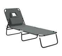 Folding Sun Lounger Sunbed Daybed Oxford Fabric and Powder-coated Steel vidaXL