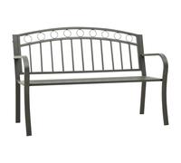 (grey) vidaXL Garden Bench Outdoor Bench Seat Patio Park Balcony Bench Chair Steel