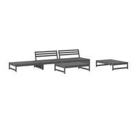 (grey) vidaXL Garden Lounge Set Outdoor Modular Sofa Set 5 Piece Solid Wood Pine