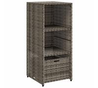 (grey) vidaXL Garden Storage Cabinet Outdoor Storage Box Cupboard Black Poly Rattan