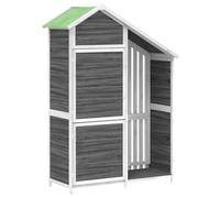 Garden Tool Shed 120x53.5x170cm Grey Solid Pine Wood Rainproof Storage Organiser