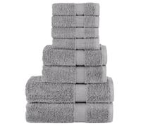 (grey) vidaXL Premium Towel Set 8 Piece Absorbent Shower Towel Bath Towels 600 gsm