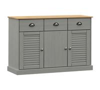 (grey) vidaXL Sideboard Storage Cabinet Cupboard with Drawers VIGO Solid Wood Pine