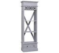 (grey) vidaXL Solid Mahogany Wood Highboard High Cabinet with 1/2 Drawers Brown/Grey