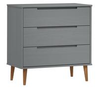 (grey) vidaXL Solid Wood Pine Drawer Cabinet MOLDE File Chest Cabinet Multi Colours