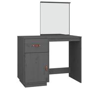 (Grey) vidaXL Solid Wood Pine Dressing Table Wooden Desk Cosmetic Table Multi Colours