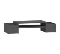 (Grey) vidaXL Solid Wood Pine Monitor Stand Multi Colours 100x27.5x15cm/70x27.5x15cm