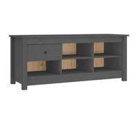vidaXL Shoe Cabinet Grey 110x38x45.5 cm Solid Wood Pine UK