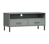 (grey) vidaXL Solid Wood Pine TV Cabinet with Metal Legs OSLO Furniture Multi Colours