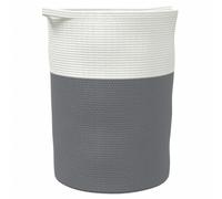Storage Basket Grey White Ø49x65cm Cotton Rope Collapsible Blanket Bin Organizer