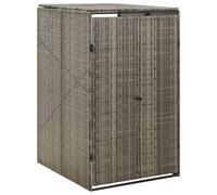 (grey) vidaXL Wheelie Bin Shed Garden Outdoor Rubbish Bin Shed Storage Poly Rattan