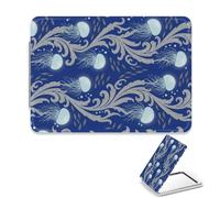 Grey Vine Scrolls Hand Mirror, 1X/2X Rectangular Mirror Vanity, Pu Leather Portable Holiday Essentials Compact Mirrors, Travel Size Makeup Mirrors, Gifts for Teenage Girls, Small Gifts