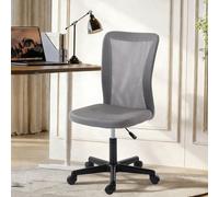 Vinsetto Armless Office Chair, Swivel Desk Chair W/ Adjustable Height Grey