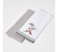 (Grey) Waffle Cotton Tea Towels, Set of 2