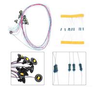 Grey Wall Lamps for OO HO Scale Train Layouts for 3v DC Grey | 10-pack warm white LEDs, pre-wired for 3v DC, ideal for HO layouts, includes resistors, realistic grey finish