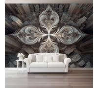 Grey Wall Mural, Modern Abstract Urban Vortex Floral Decorative Background Wallpapers (Not Peel and Stick), 200 x 140 cm (W x H) Large Office Living Room Bedroom Room Decor Mural Art