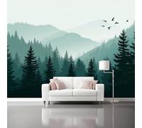 Grey Wallpaper - Abstract Forest Landscape Clouds Wall Mural - Wall Murals for Office Living Room Bedroom Sofa TV Background Large Mural Poster - Photo Wallpaper - 200 x 140 cm (W x H)