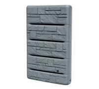 B2C Water Butt Rainwater Collector Wall Mounted Tank 400L Flat Slim + Connection Kit Grey
