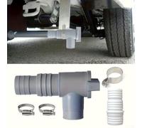 Grey Water Drain Tap for Motorhome, RV Waste Pipe Fitting with 28mm 32mm Drainage Valve, Wastewater Outlet, ABS Plastic Leak Proof Sewer Adapter Kit
