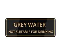 Grey Water Not Suitable For Drinking Sign, Self Adhesive Sign For Front Door Or Wall 10 X 3 Inch Quick And Easy Installation Premium Acrylic Design For Home, Office, Public, Yard