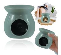 Grey Wax Melt Burner, Ceramic Tealight Oil Warmer, Scented Candle Diffuser for Bedroom Decor, Home Fragrance Holder, Housewarming 12.5cm