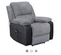 Westwood Fabric Leather Electric Recliner Single Sofa Reclining Armchair Foot Rest Grey