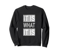 Grey What It Is Monochrome Color Graphic Sweatshirt