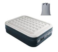 Grey White 203X152X45Cm Double Single Flocked Camping Airbed Inflatable Mattress Air Bed Built In Pump
