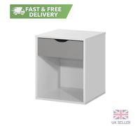 Alton Bedside Table Lamp Side Bedroom Cabinet Nightstand White & Grey