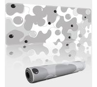 Grey White Bubble XXL Mouse Pad,Thicken Waterproof Large Cool Gaming Mousepad with Stitched Edge,Anime Cool Geometric Japan Mousepad Non-Slip Base Mouse Keyboard Mat 31.5X15.7X0.16inch