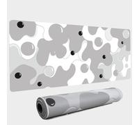 Grey White Bubble XXL Mouse Pad,Thicken Waterproof Large Cool Gaming Mousepad with Stitched Edge,Anime Cool Geometric Japan Mousepad Non-Slip Base Mouse Keyboard Mat 31.5X15.7X0.16inch