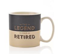 Grey / White Ceramic Mug with Gold Detail - The Legend has Retired