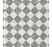 Grey White Chequers Tile Effect Vinyl Flooring For Livingroom, Kitchen, 2mm Cushion Backed Vinyl Sheet-8M(26'3") X 3M(9'9")-24M²