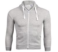 True Face Kids Fleece Zip Up Hoodie Hoodies for Boys and Girls, Casual Hoody Comfy Zipper Jackets for Children Plain Hooded Sweatshirt PE School Jumper (Grey - White Cord,7-8 Years)