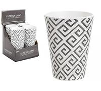 Grey & White Geometric Design Melamine Tumbler - 325 ml, Durable & Stylish Drinkware - Perfect for Birthdays, Themed Events & Home Use (1 Pc.)