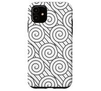 Grey White Geometric Swirl Abstract Pattern Design Case for iPhone 11